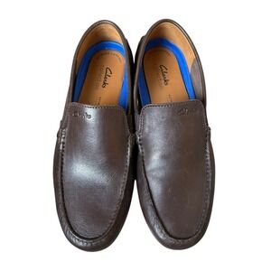 Clarks Driving Loafers Markman Plain Dark Brown Leather Size 10 NWOB